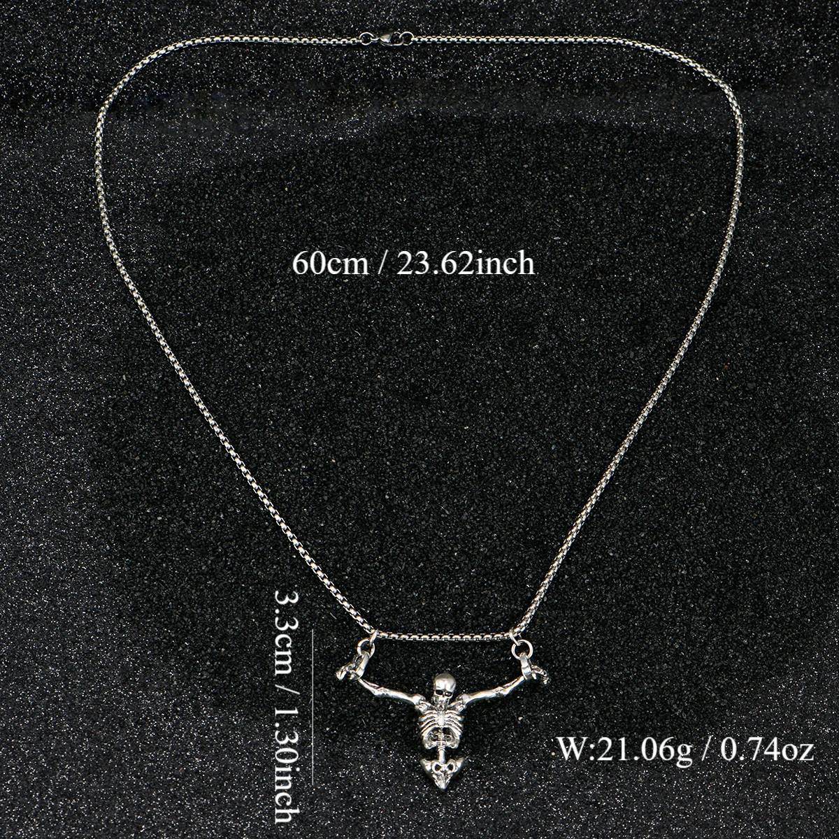 Dark Gothic Skeleton Pendant Necklace Punk Hip-Hop Alloy Vintage Skeleton Choker Chain Halloween Necklace