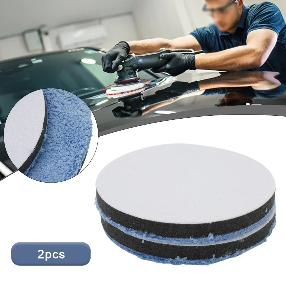 2X 3/4/5/6/7inch Microfiber Polishing Pads Buffing Pad Set For Car Polisher Car Polishing Pad Tool Accessories