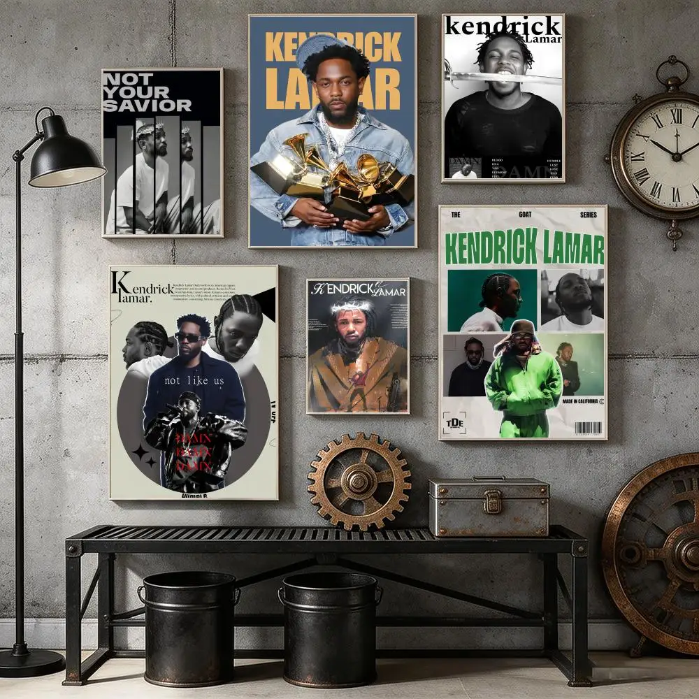 Rapper Singer K-Kendrick L-Lamar Painting Calligraphy Canvas Poster Bedroom Living Room bar Hallway House interior Wall Decor