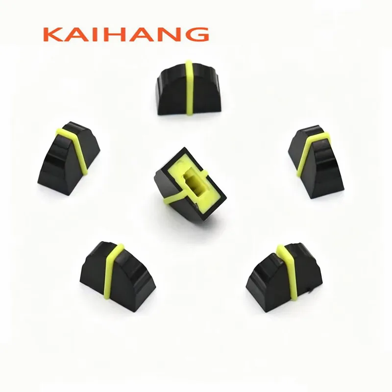 10PCS Mixer Fader Cap 4mm Hole linear sliding potentiometer Knob Rubber Plastic Audio Console EQ Push Rod Cap For DJ Console