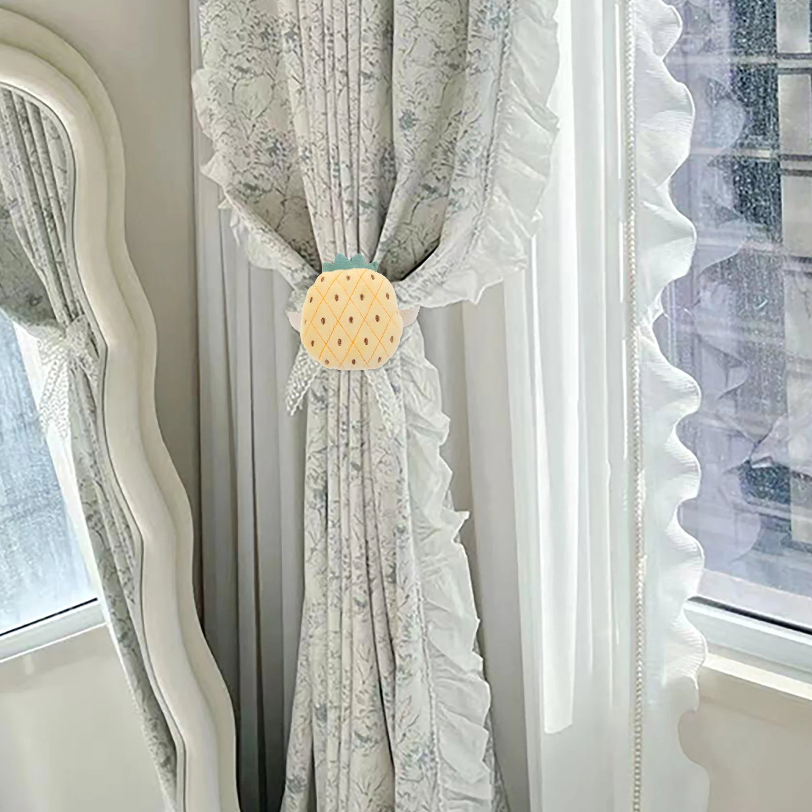 

2pcs Cartoon Fruit Curtain Tiebacks Window Holdbacks For Living Room Bedroom Bathroom Office Home Decor Simulation Fruit Curtain