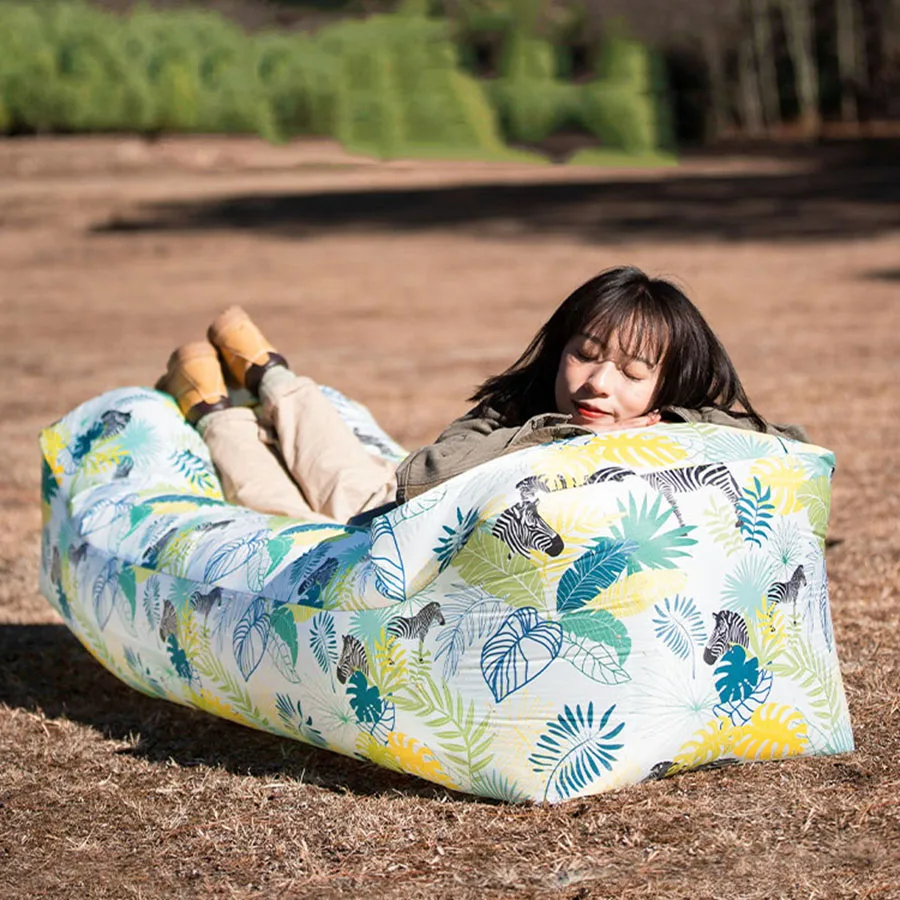 Camping Outdoor Lazy Air Sofa Foldable Kids Inflatable Air Sofa Nature Relexing Indoor Beach Lounge Chair Divano Outside Chairs