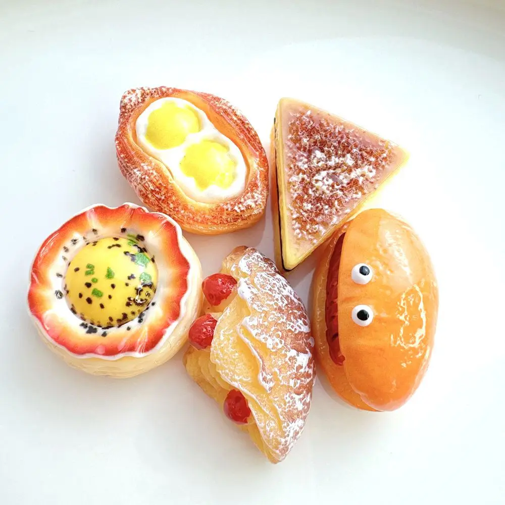 

Glitter Epoxy Resin Fake Food Bread Flatback Cabochons, DIY Shoe Charm Decoration, Miniature Fridge Magnet, 3D Embellishment​