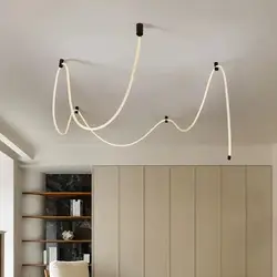 Nordic loft villa empty duplex living room pendant light postmodern designer exhibition hall creative staircase line light