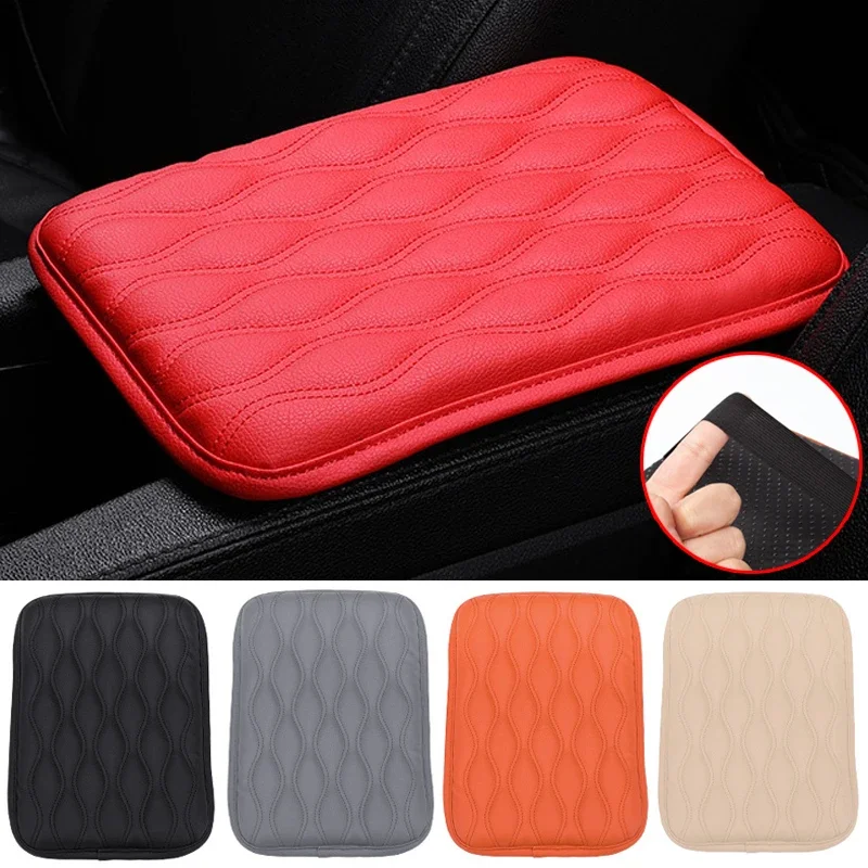 Car Armrest Pad PU Leather Car Armrests Storage Box Mats Waterproof Cushion Cover Armrest Protector Car Accessories Interior