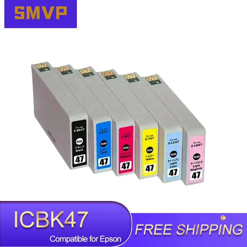 

ICBK47 ICC47 ICM47 ICY47 ICLC47 ICLM47 Premium Color Compatible Inkjet Ink Cartridge for Epson PM-A970 PM-T990 Printer