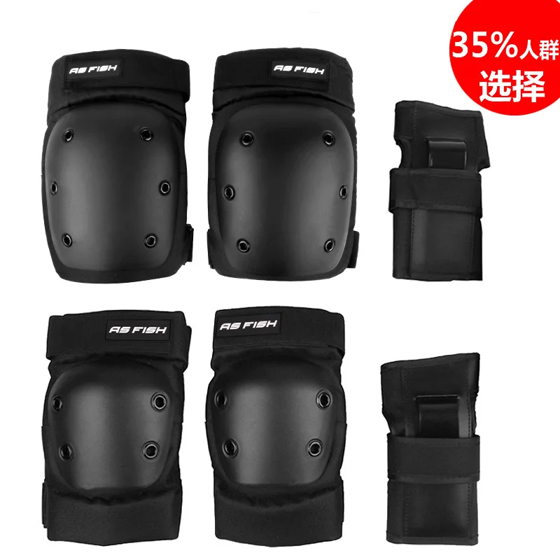 Skateboard Protective Gear Knee Pads 6-piece Set Adult Men\'s Skating Roller Skates Sports Elbow Palm Rwist Protection Women