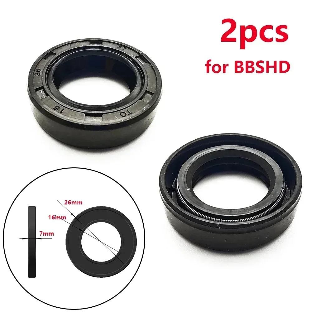 

For Bafang Oil Seal Rubber Weight 5g 16mm Inner 26mm Outer 2pcs 7mm Thickness Assembling Black Electric Bicycle