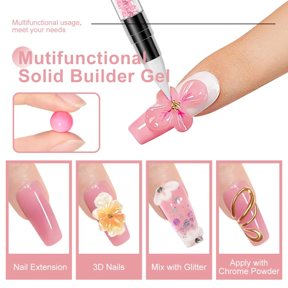LIMEGIRL 60g Solid Nail Extension Gel Set UV Shaping Engraving Gel Quick Construction Gel Nail DIY Art Extension Gel Nail Kit