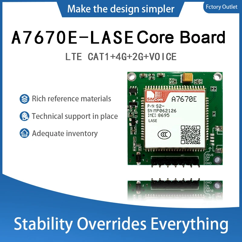SIMCom A7670E-LASE LTE Cat.1 Cellular Wireless Communication Module 4G Development Core Board A7670E Support 4G 2G Voice