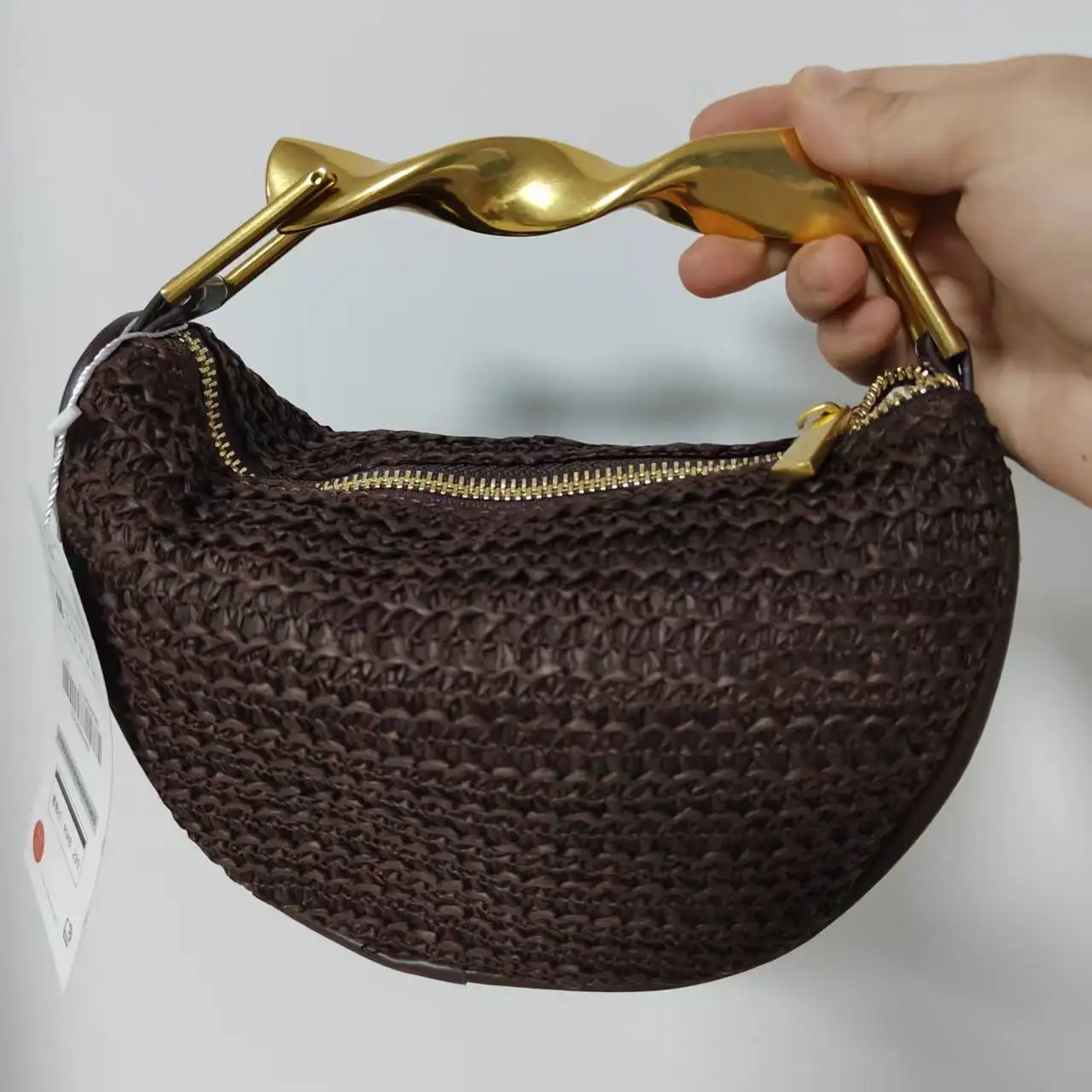 

2025 New Designer Luxury Coffee Straw Handle Purse Handbag Hobo Purse For Women