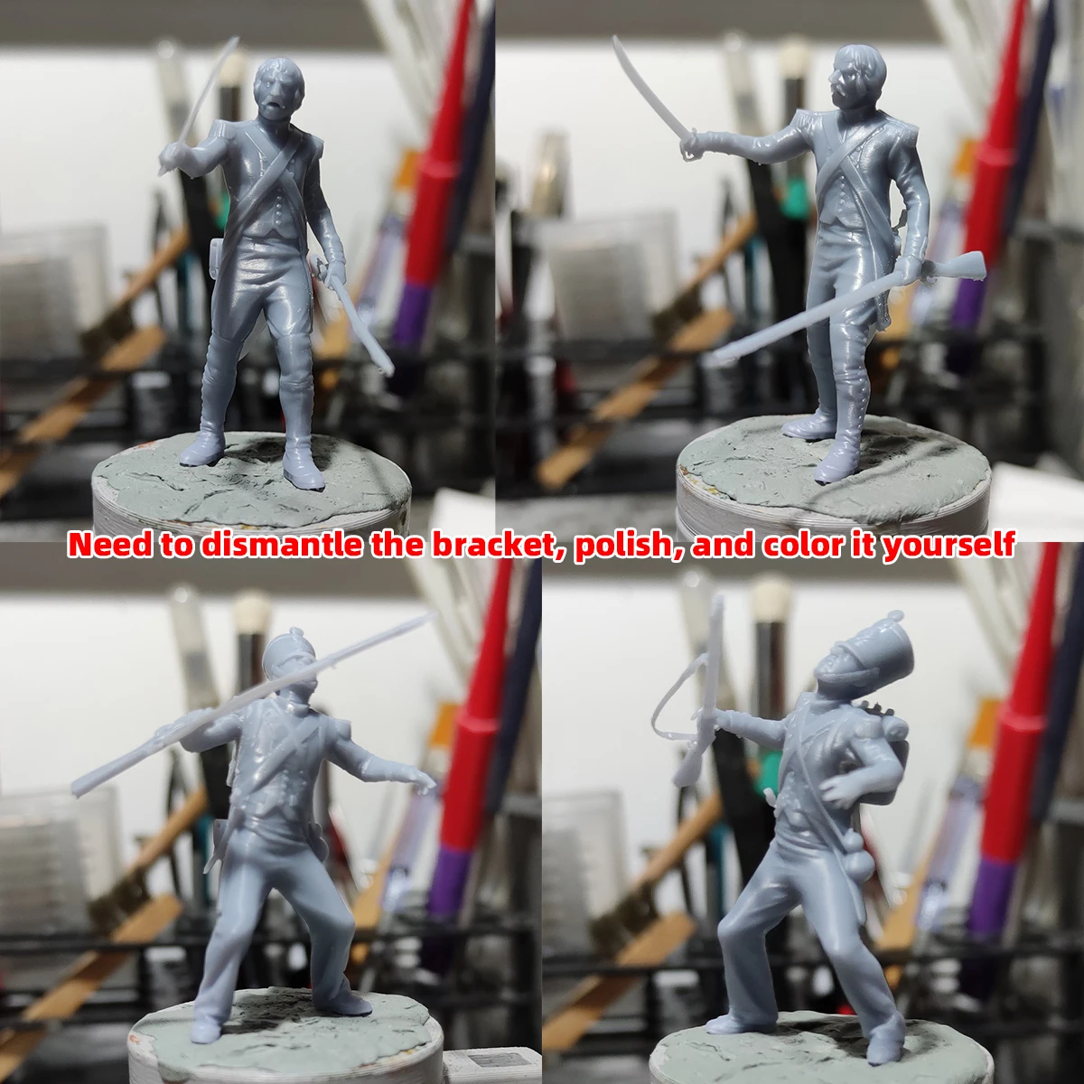 1/35 1/48 1/72 Modellbausatz 3D-Harz Miniatur-Soldatenfiguren Diorama Unbemalte Französische Gendarmen Revolution DIY – Detail 3