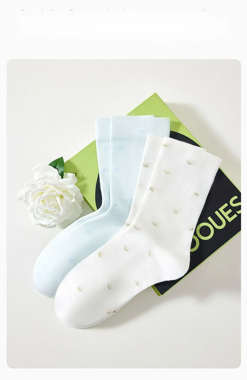 Neue Damen-Socken-Sets aus 100 % Baumwolle für Frühling, Herbst und Winter, mit Blumenmuster, mittellang, niedliche kurze Socken für Damen – Detail 12