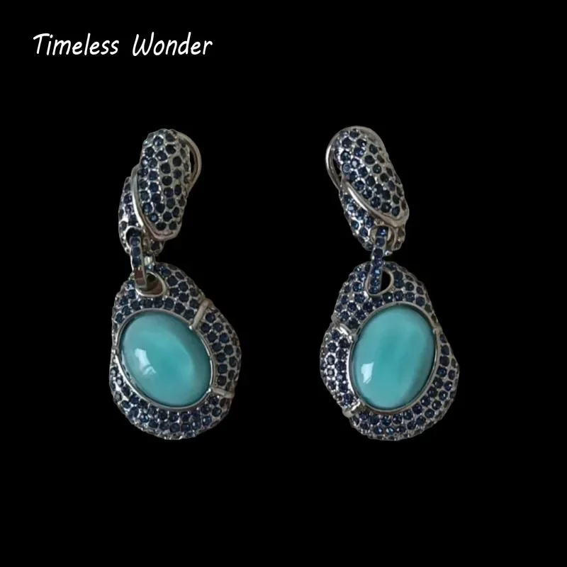 

Timeless Wonder Fancy Crystal Zircon Geo Button Earrings for Women Designer Jewelry Punk Sweet Gift Rare Top Neat 3341