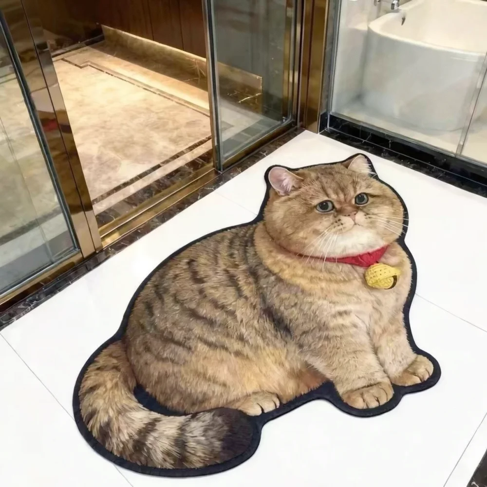 Creative Cartoon Cat Diatomite Mat Fast Water Dry Anti Slip Floor Carpet Soft Rug For Bathroom Kitchen Door Entrance
