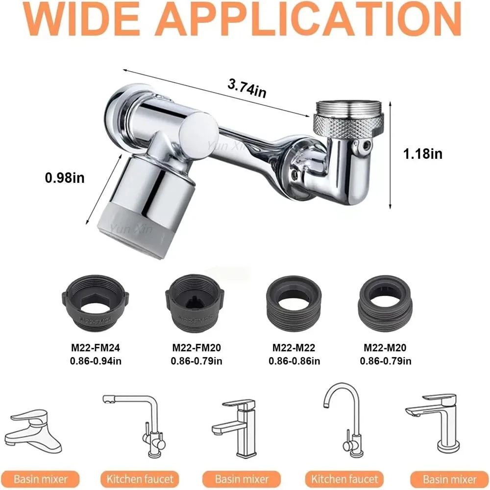 Novo 1080 ° rotação adaptador torneira de água respingo universal torneira da cozinha bico bubbler saver água 22/24mm extensor