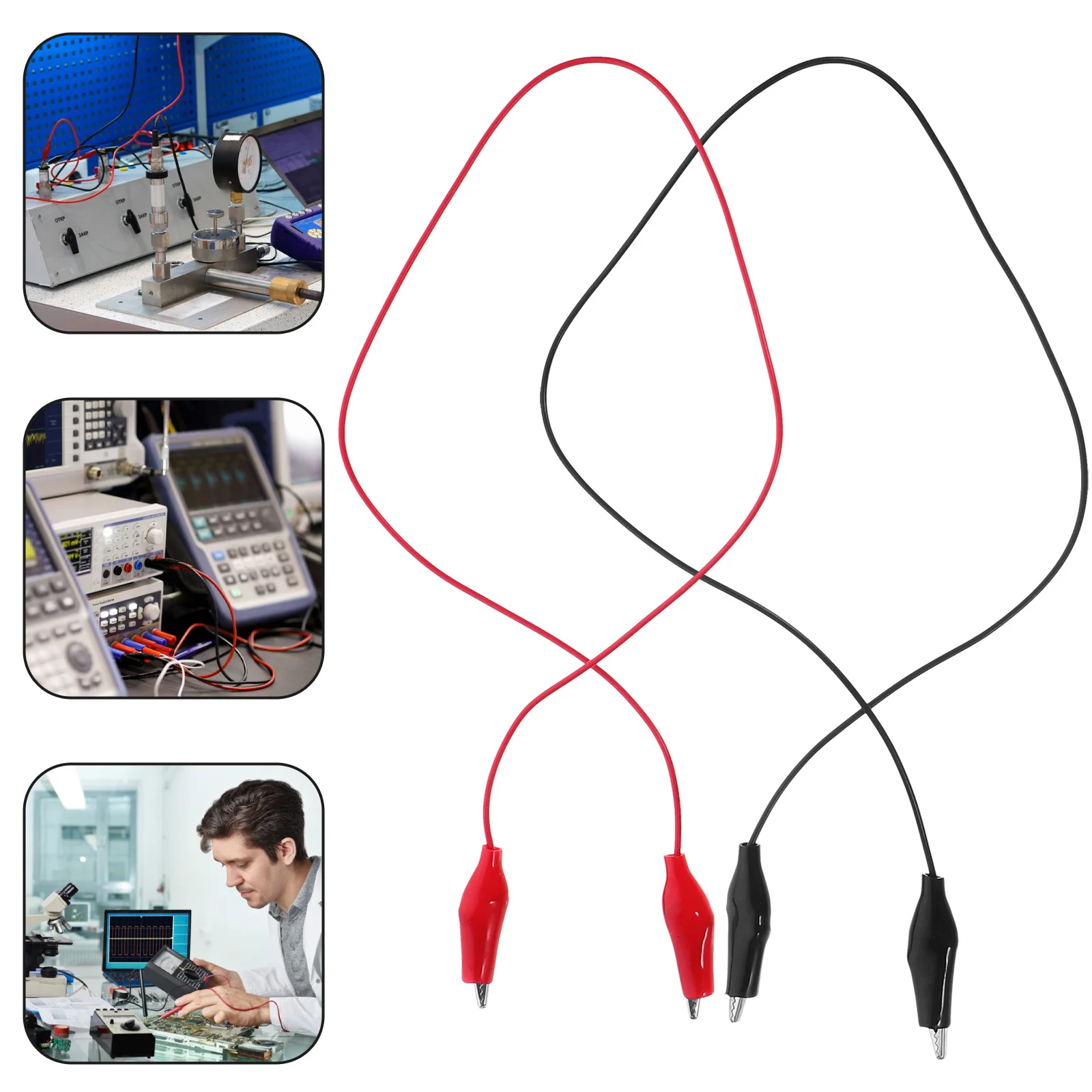 

10pcs 50cm Red Black Insulated Crocodile Clips Wire Flexible Electrical Experiment Circuit Testing Physics Lab Equipment