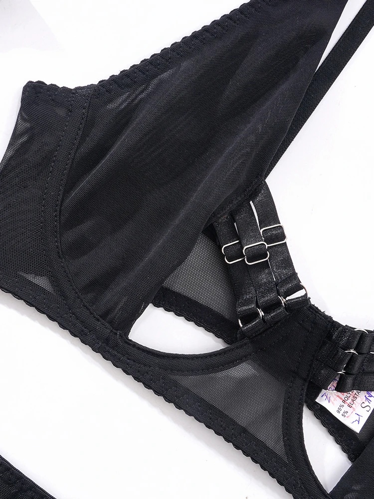 Lingerie Sexy Open Bra Crotchless Skirt See Through Lace Exotic Set Naked Women Uncensored Erotic Costume Porn Outfit