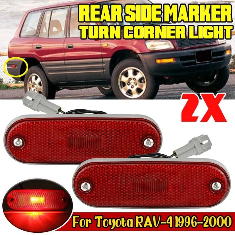 

Car Rear Reflector Side Marker Lights Turn Signal Indicator Brake Stop Lamp Parking Lights For Toyota Rav4 1996-2000