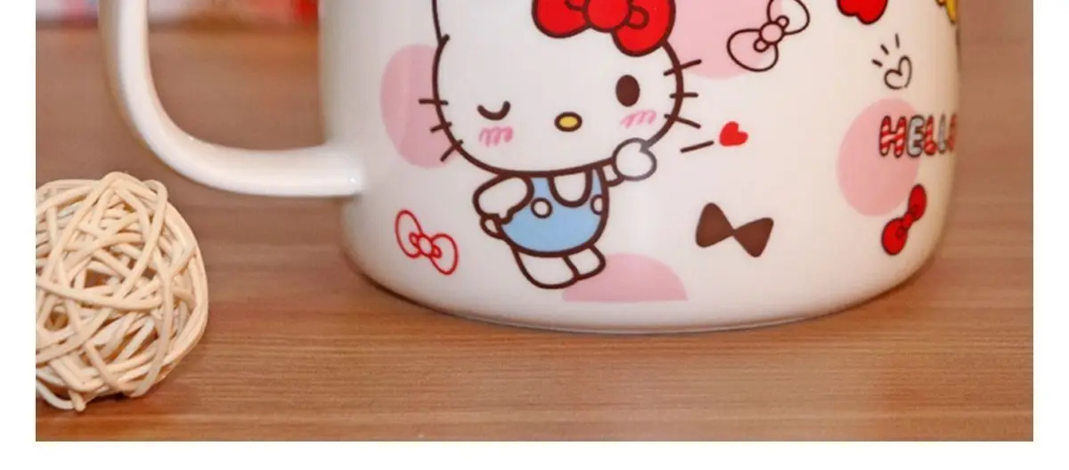 Girly Heart Hello Kitty Coffee Cup Sanrio Kawaii Anime Ceramic Cup Cute Cartoon Large Capacity Water Cup Y2k Gifts for Girls