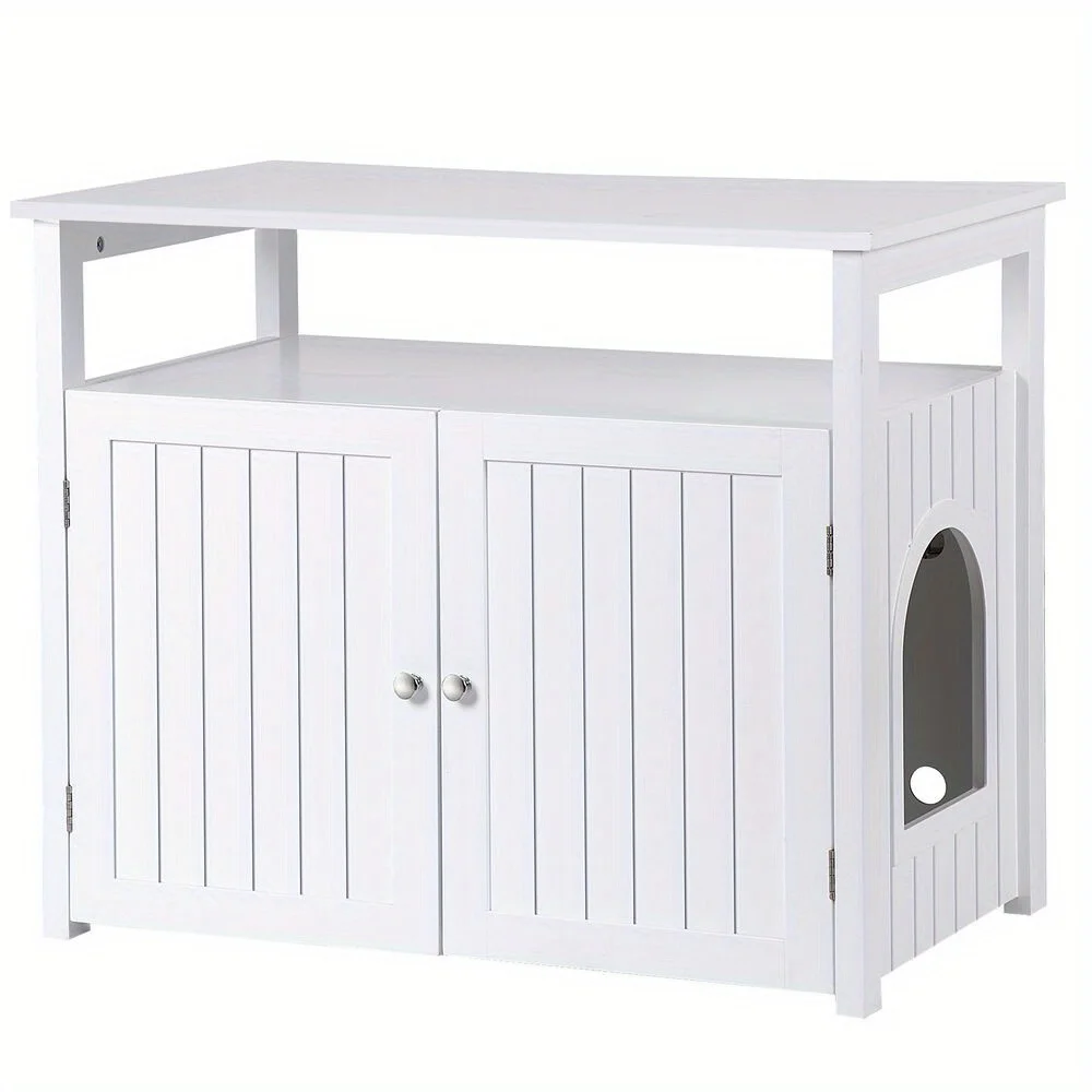 

Cat Litter Box Enclosure with Storage Shelf Furniture Hidden Cat Washroom Indoor