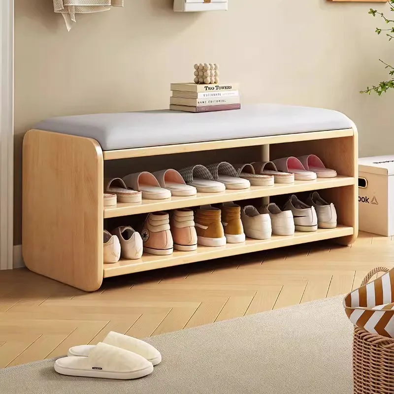 Solid wood shoe changing can be seated at the door of the home,stool enters the home, cabinet, stool integrated