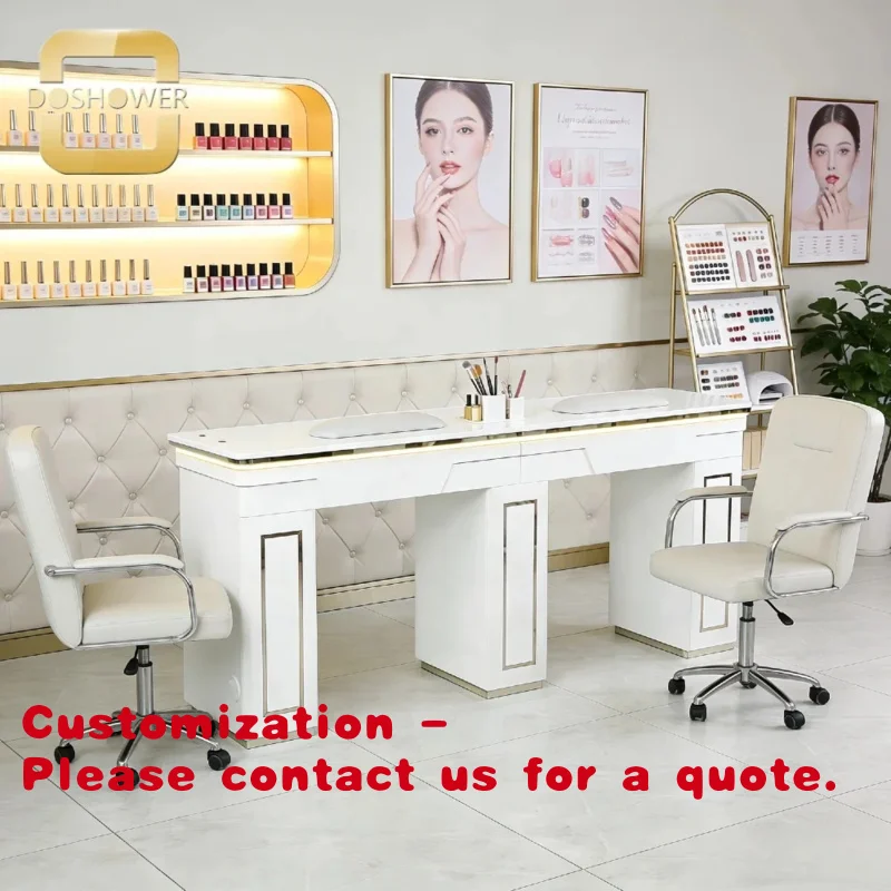 

Customize.Beauty Salon Furniture Professional Nail Table with Built-in Quiet Nail Collector Nail Art and Nail Sal