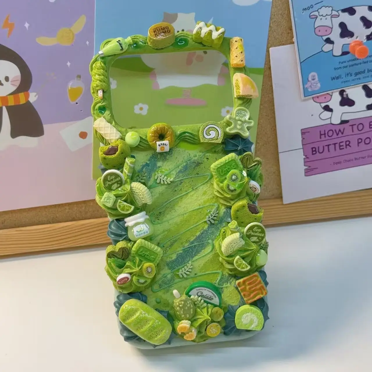 Cute DIY Case for iPhone 18 Pro Max Matcha Cake Phone Cover IP 15 16 17 Pro Max Handmade Creamy Shell 13 14 Girl Gift Customized