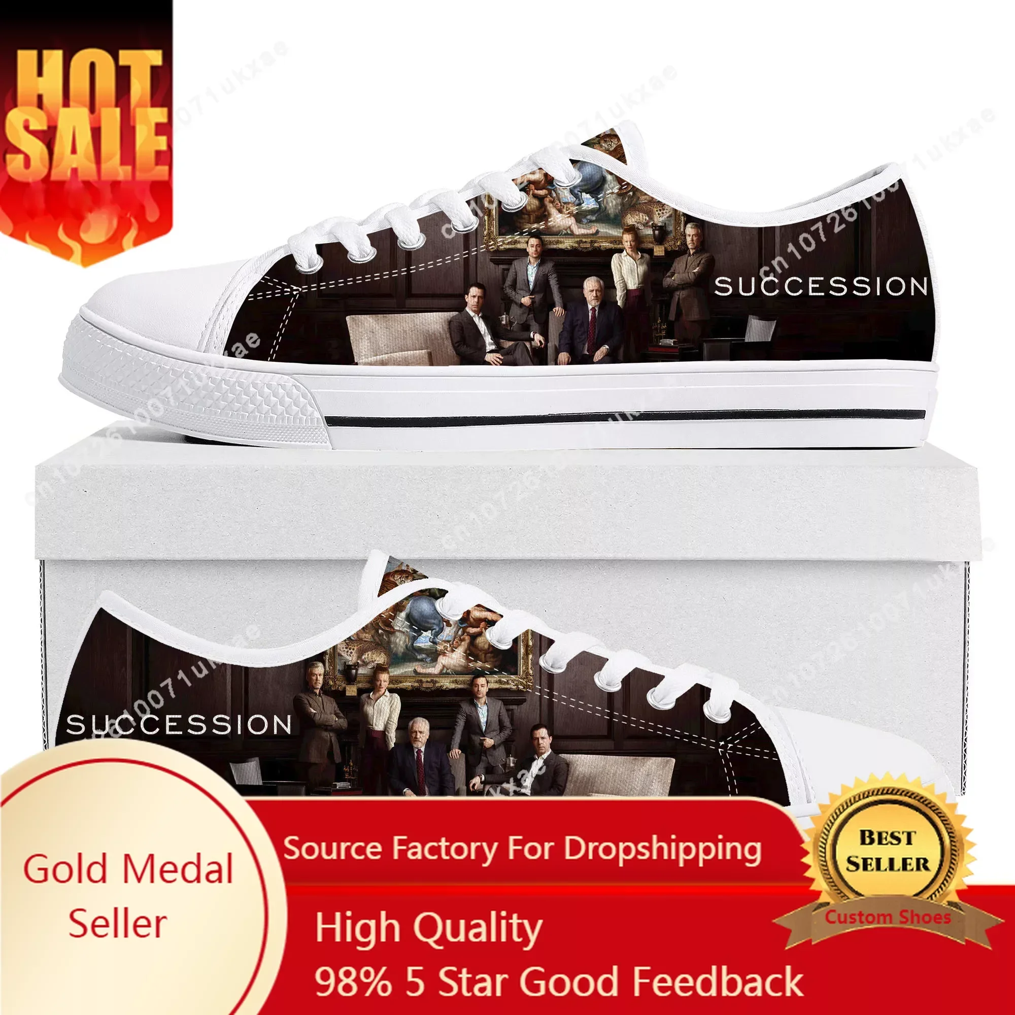 Succession Low Top Sneakers Mens Womens Teenager High Quality Kendall Roy Canvas Sneaker couple Casual Shoes Custom Made Shoe