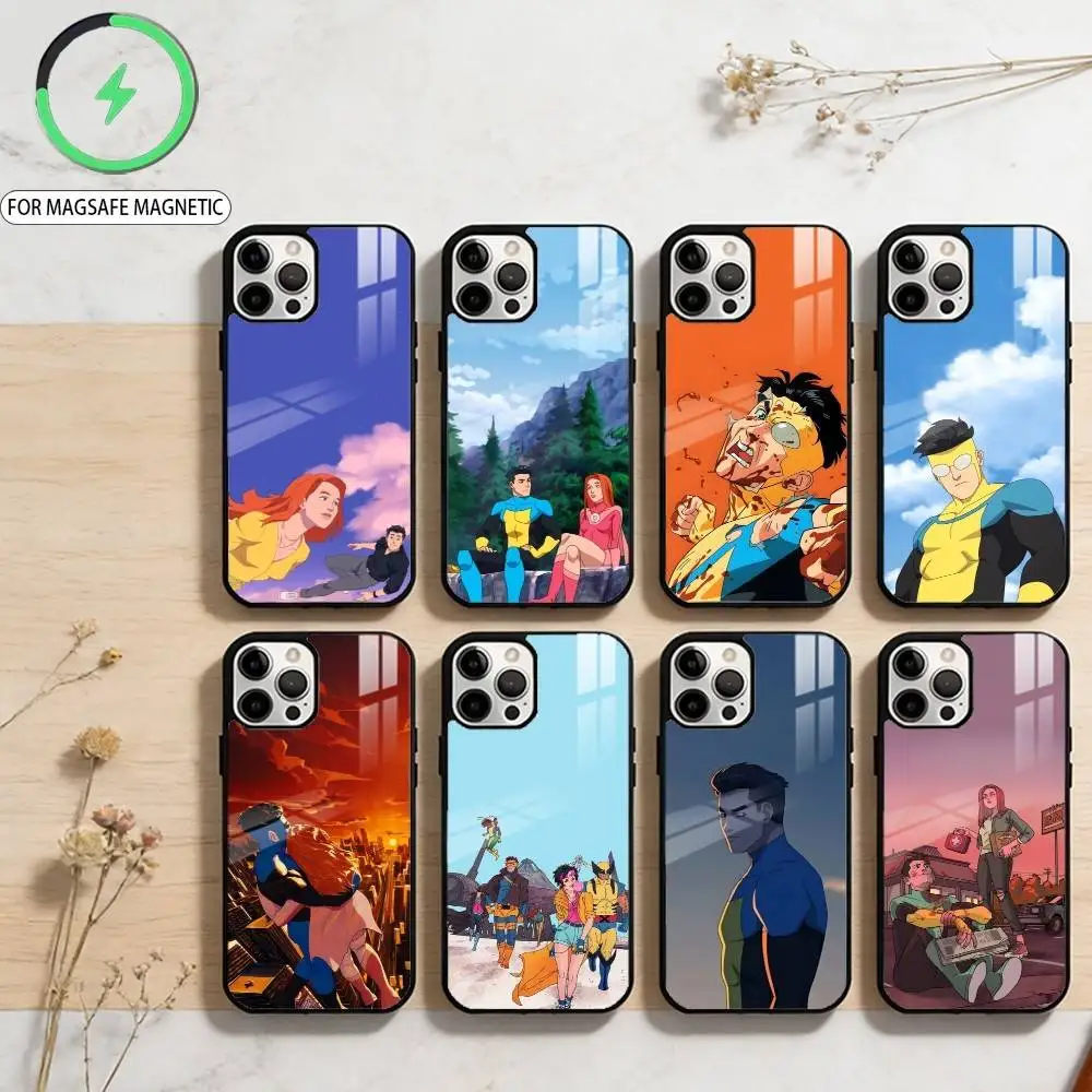 

Cool I-Invincible Art Phone Case For iPhone17,16,15,14,13,12,11 Plus,Pro Max Magnetic For Magsafe Wireless Charging