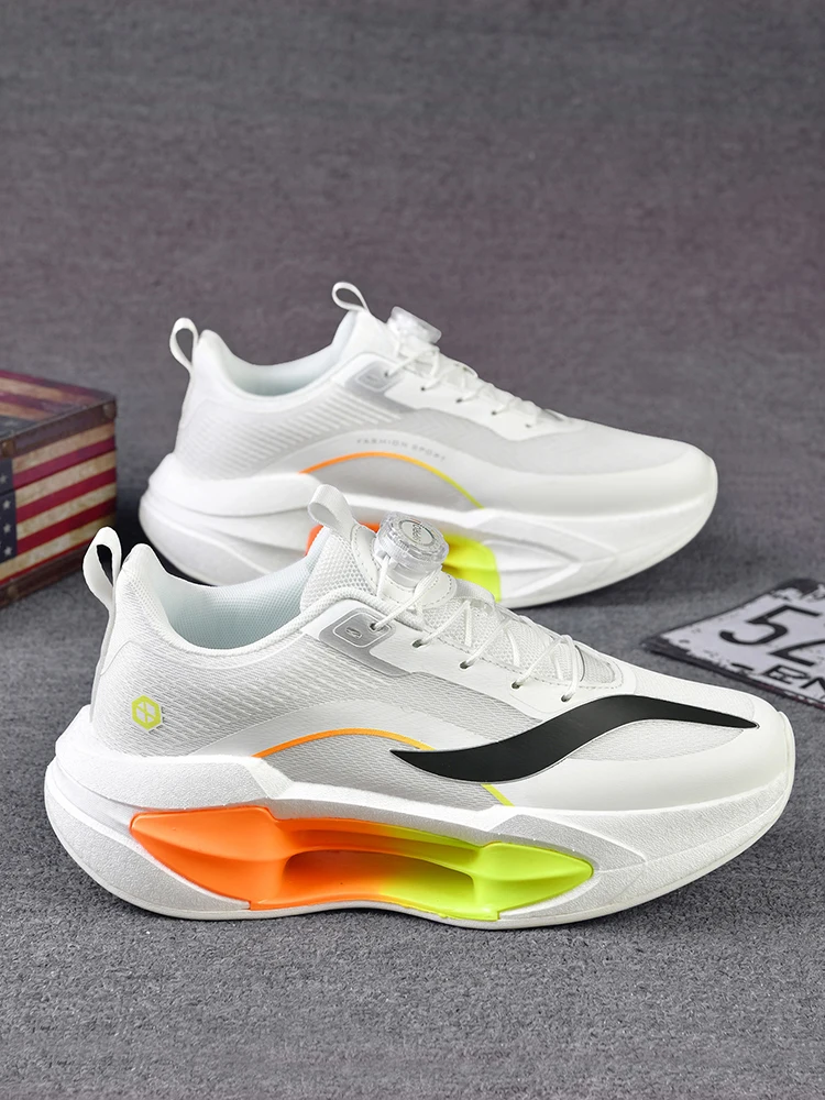  Modische Herren-Laufschuhe, leichte Damen-Sneaker mit drehbarer Schnalle und Dämpfung, rutschfeste Sportschuhe für Training, Joggen und andere Sportarten. – Detail 2