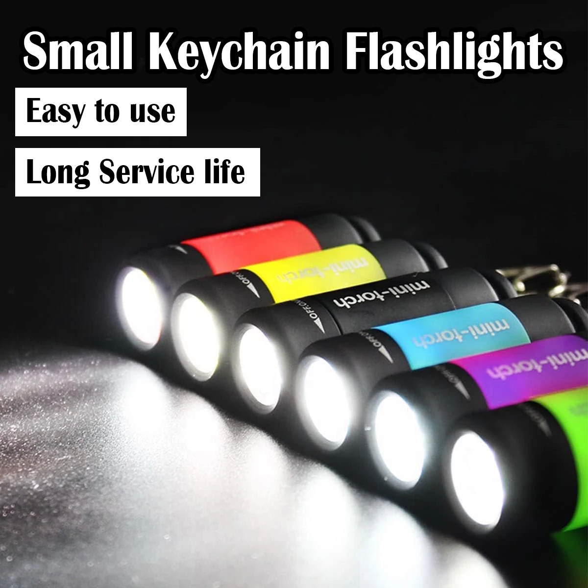 Mini Flashlight White Light Rotary Switch Outdoor Portable COB Rechargeable LED Torch Keychain USB Bright Waterproof For Camping