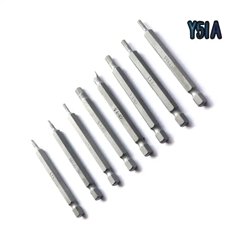 

Y51A 50Pcs Extra Long Reach Bit Set 75Mm Security Screwdriver Bits Star Hex Square Spanner Bit