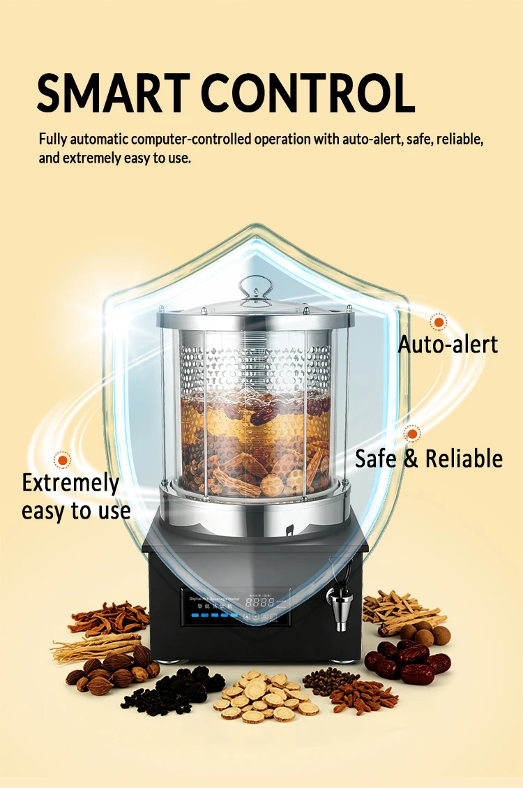 Commercial electric stainless steel digital hot drink machine 20L intelligent flower and grass tea brewer for restaurants 6