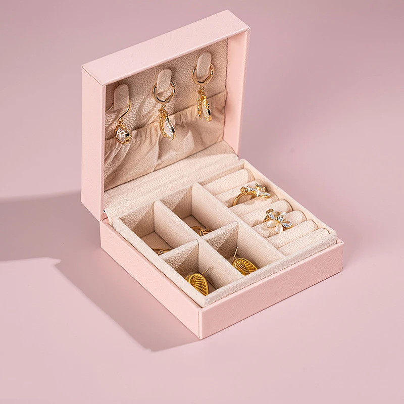 Korean PU stall general display hair accessories bracelet silver jewelry collection square jewelry box packing box