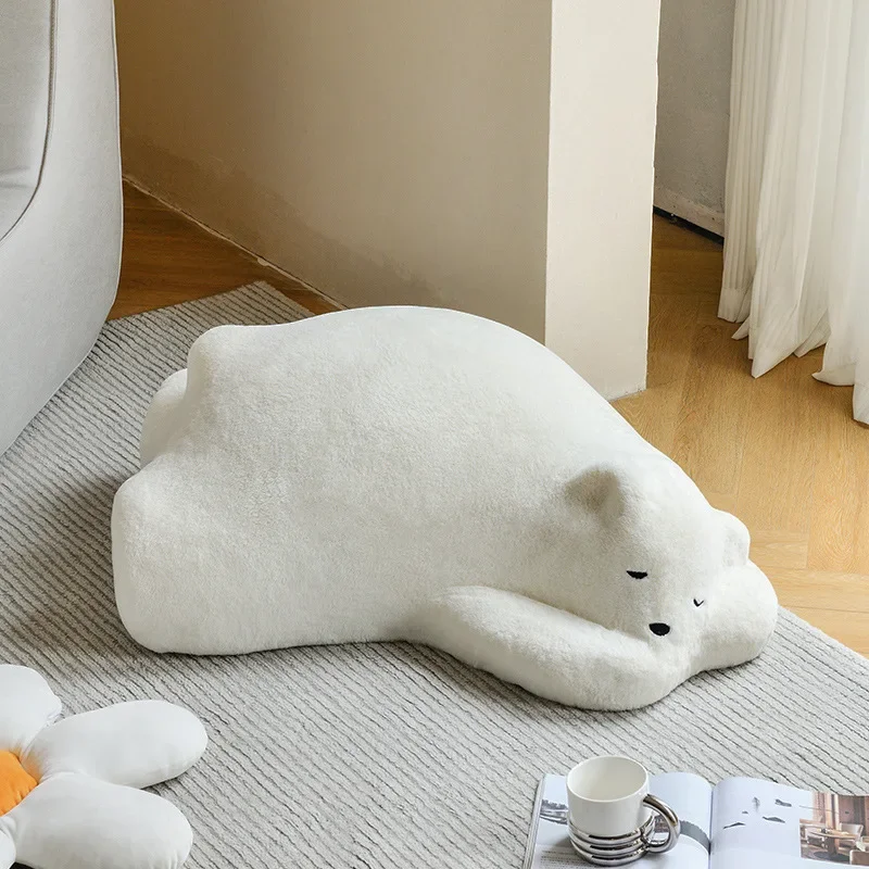 Som dormir urso único lounge sofá urso polar preguiçoso sofá crianças assento animal designer acolchoado urso móveis elegantes