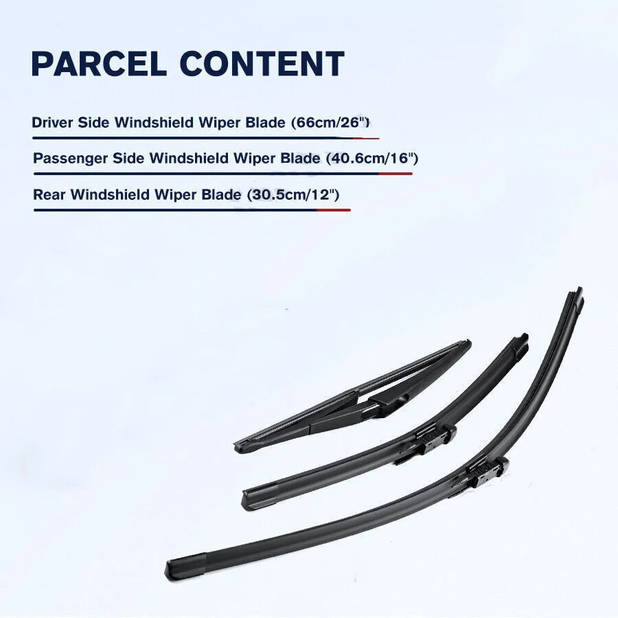 Wiper Front & Rear Wiper Blades Set  For Vauxhall Opel Corsa D E 2006-2014 Windshield Windscreen Window 26\