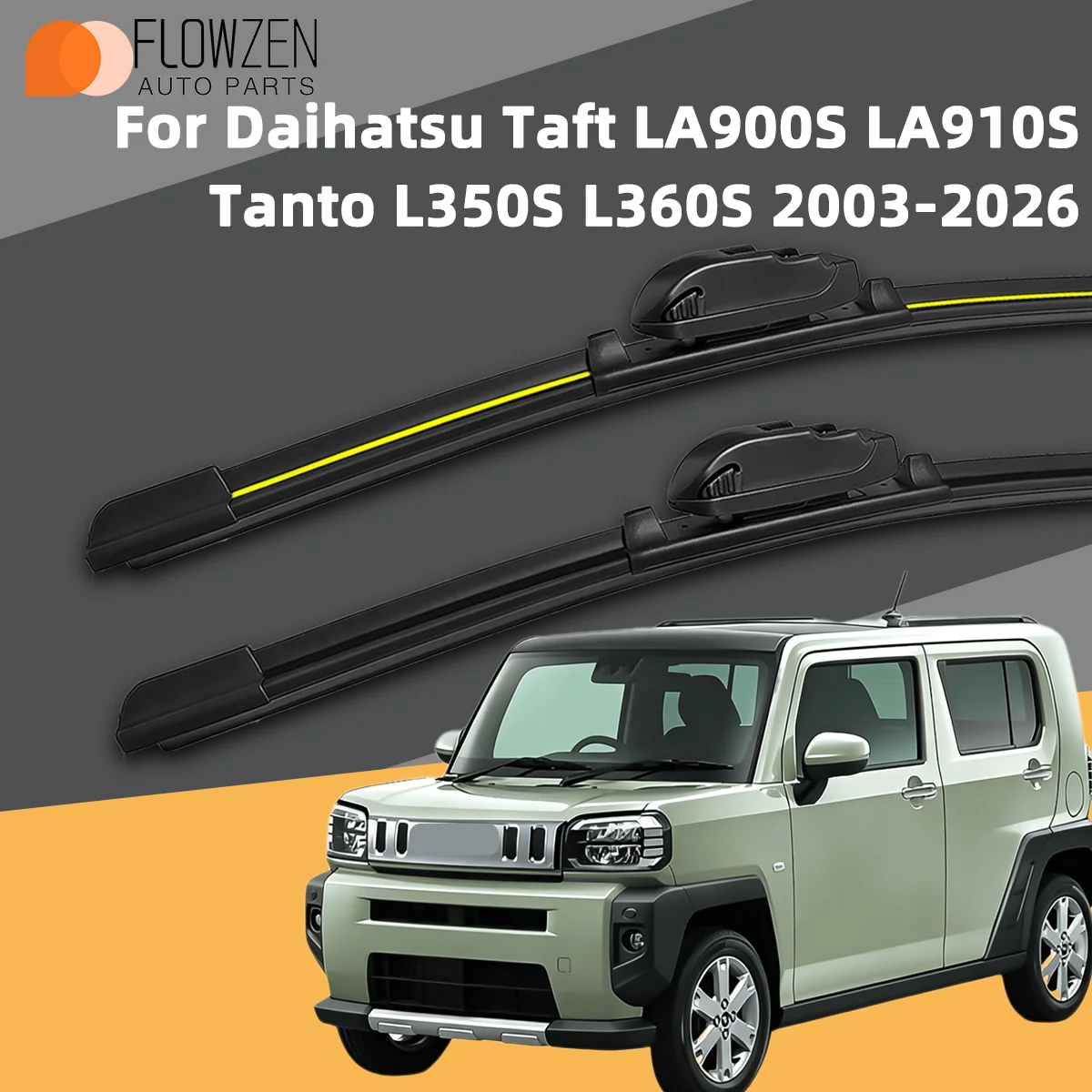 

2PCS Front Wiper Blades Fit For Daihatsu Taft LA900S LA910S Tanto L350S L360S 2003-2026 Car Premium Quiet Streak-Free Accessory