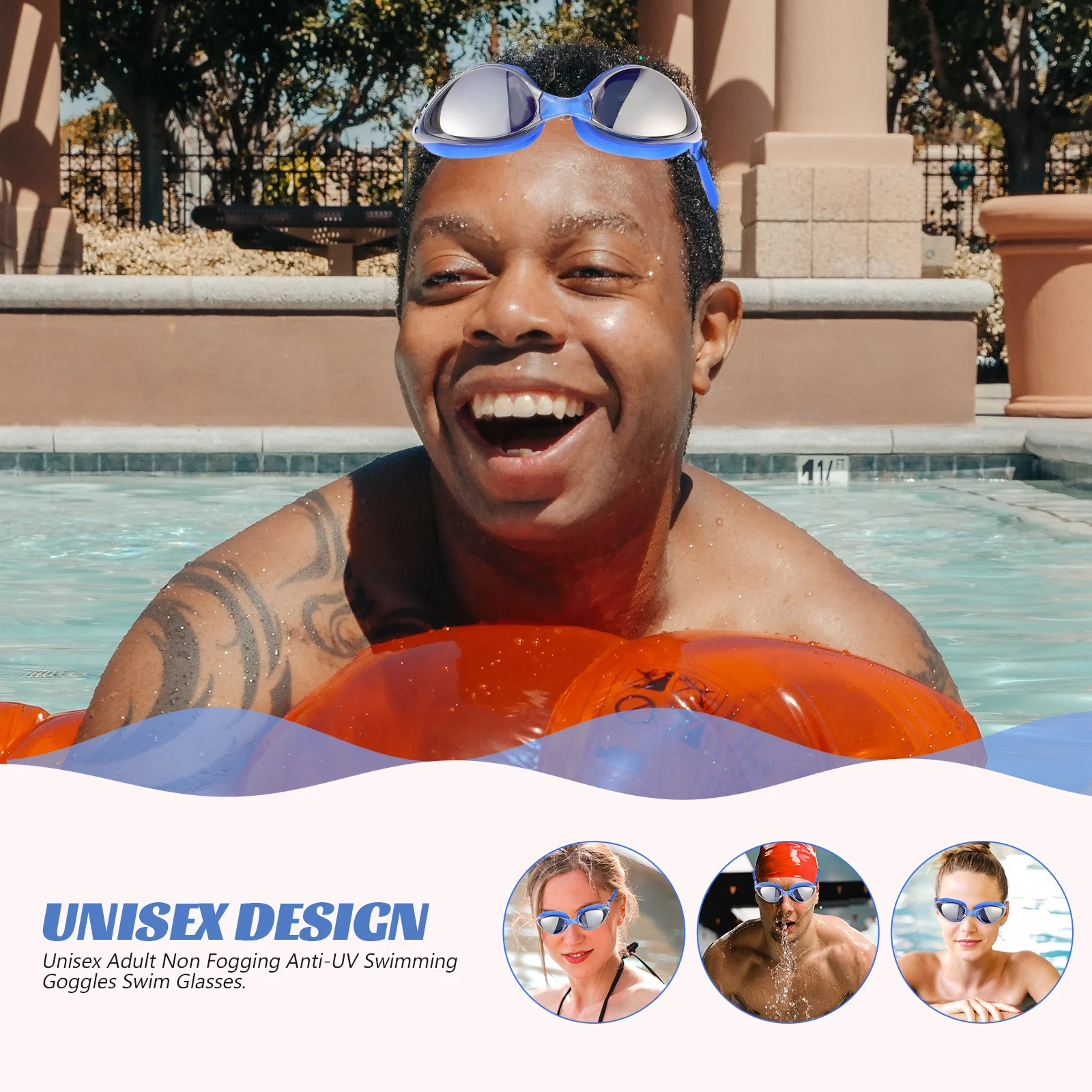 

Dl603 Dark Blue Adult Unisex Swimming Goggles Adjustable Non Fogging Anti Uv Waterproof Swim Glasses Adult Swimming Goggles