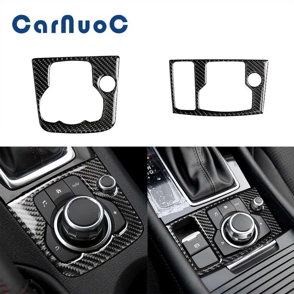 

For Mazda 3 Axela 2013-2018 Carbon Fiber Stickers Car Center Control Multimedia Panel Decorative Interior Mouldings Accessories