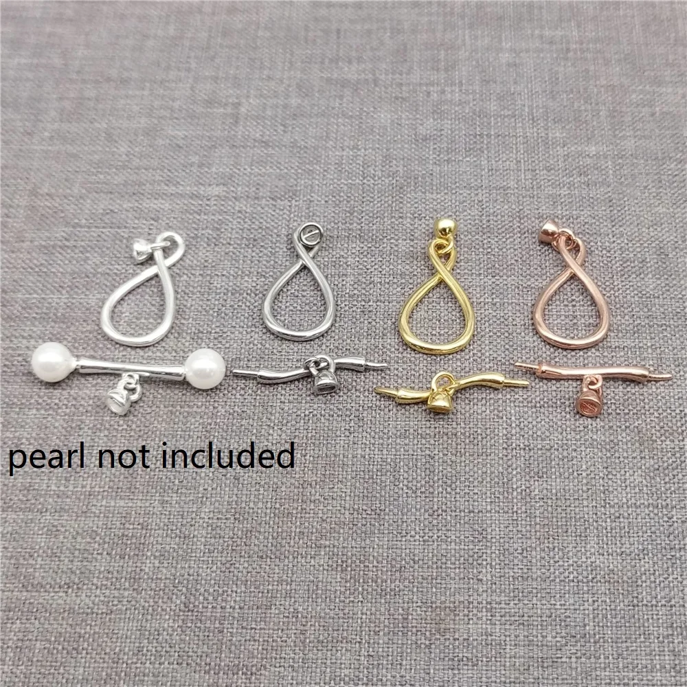 

2sets of 925 Sterling Silver Infinity Toggle Clasp w/ Peg for Bracelet Necklace