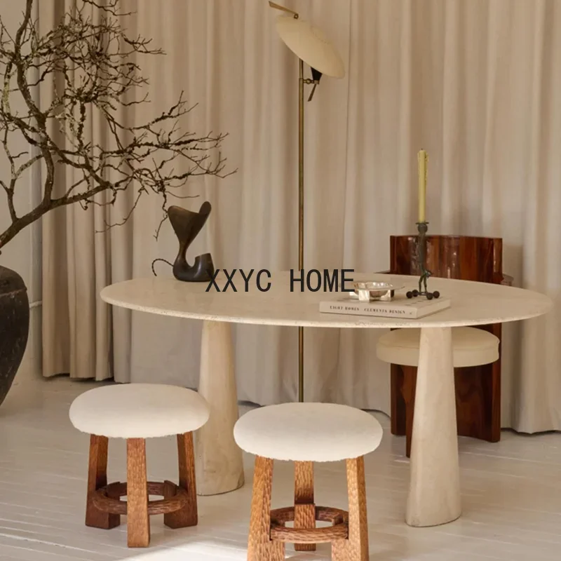 

Nlent wind marble rectangular dining table Round dining table Stone dining table