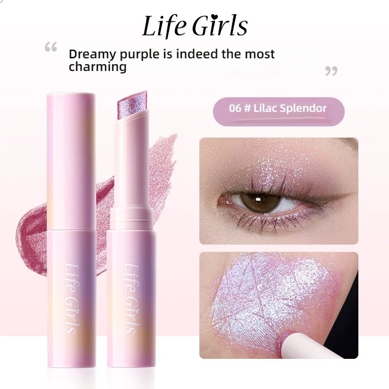 Life Girls Water Jelly Eyeshadow Stick Multi-Color Pearl Shimmer Matte Glitter Long Lasting Easy Apply Makeup Highlighter