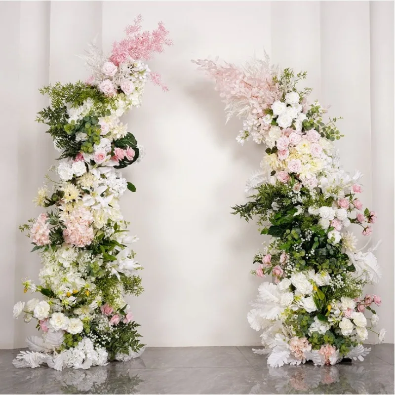 horn arch, simulated bouquet ornament arrangement, new wedding decoration, fake flower stage welcome background flower