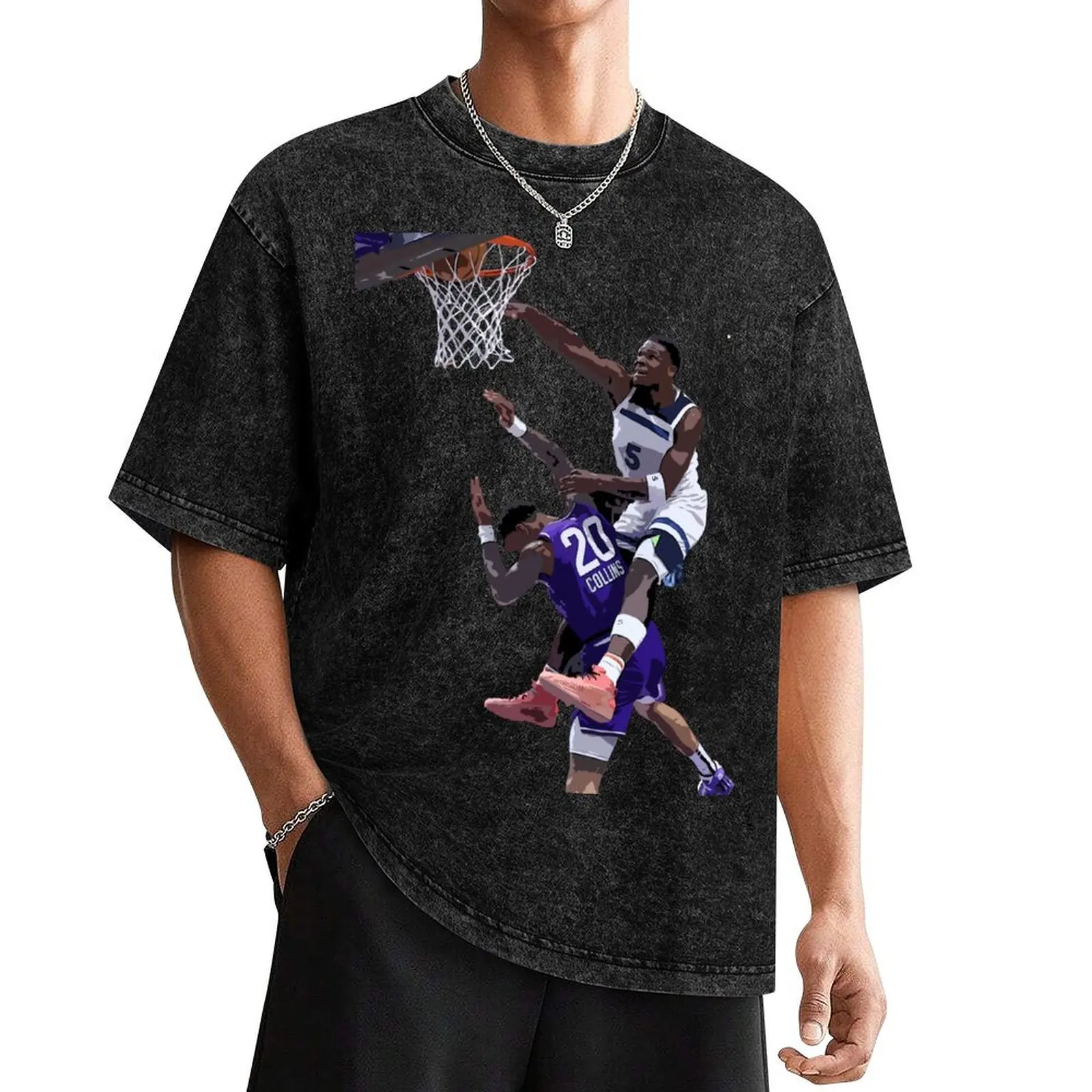 Anthony Edwards Dunk T-Shirt oversized graphic tee plus size clothes cotton graphic tees anime shirts men