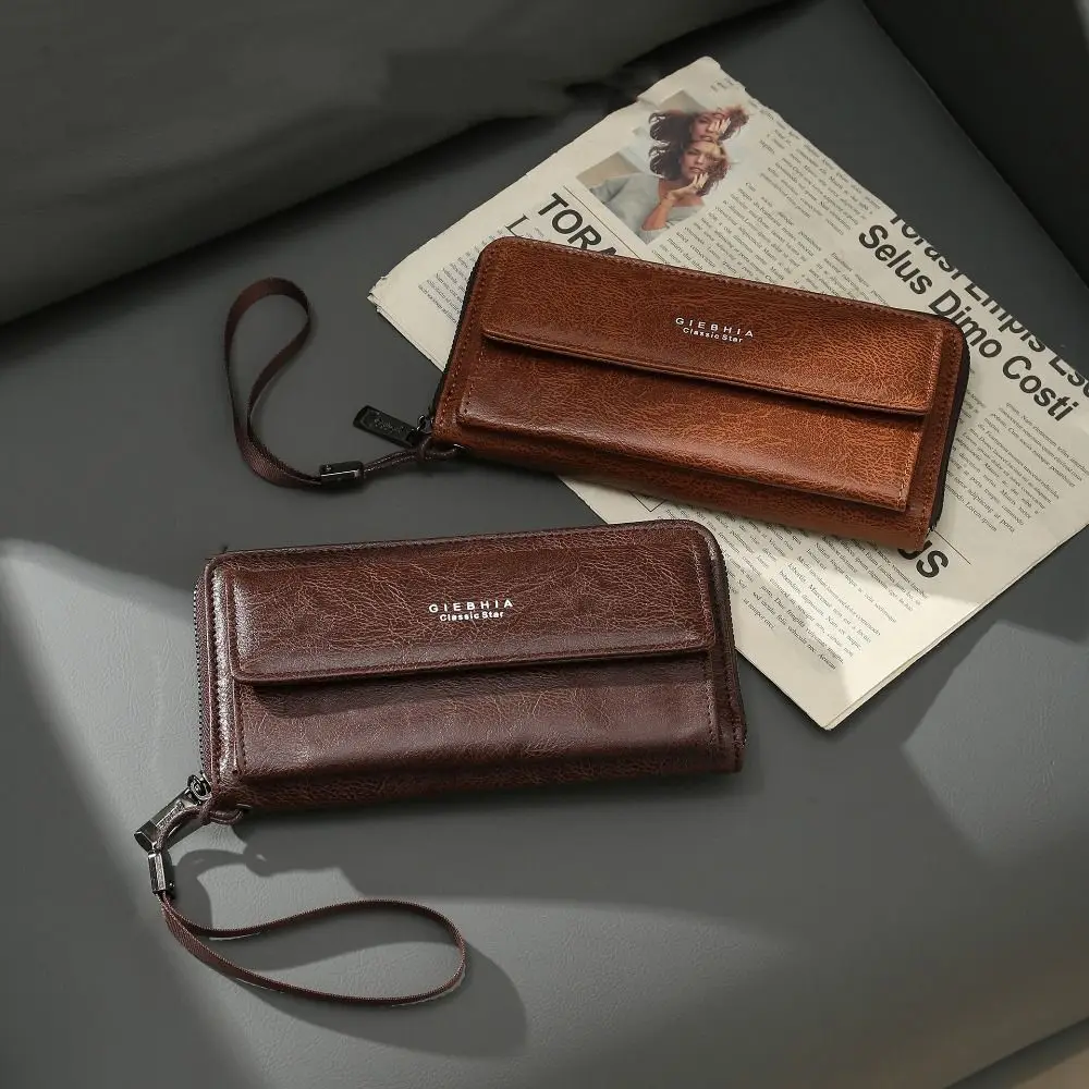 

Simple Purse Long Zipper Wallet Large Capacity Coin Pur Business Clutch Bag Card Brand ID Card Holder Men
