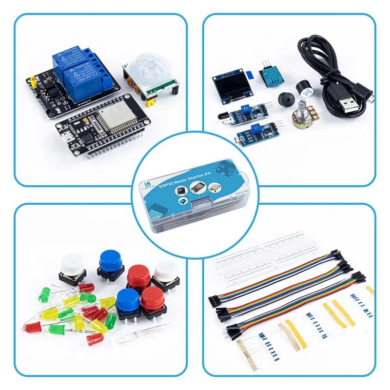 Kit ESP32 ESP-32S WIFI I OT Development Board for Project Learning Kit Basic Kit with Tutorial DIY Kit-A07G