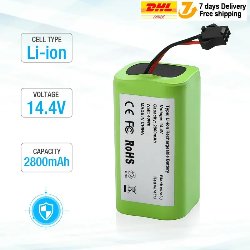 

Original 14.4V 2600mAh 18650 Replacement Li-ion Battery for Conga Excellence 990 1090 Ecovacs Deebot N79S N79 Eufy Robovac 11S