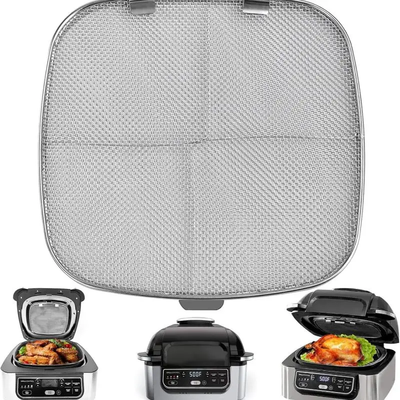 1Pcs Stainless Steel Splatter Shield Reusable Grease Splatter Screen for 5-in-1 Indoor Grill Cooking Accessories