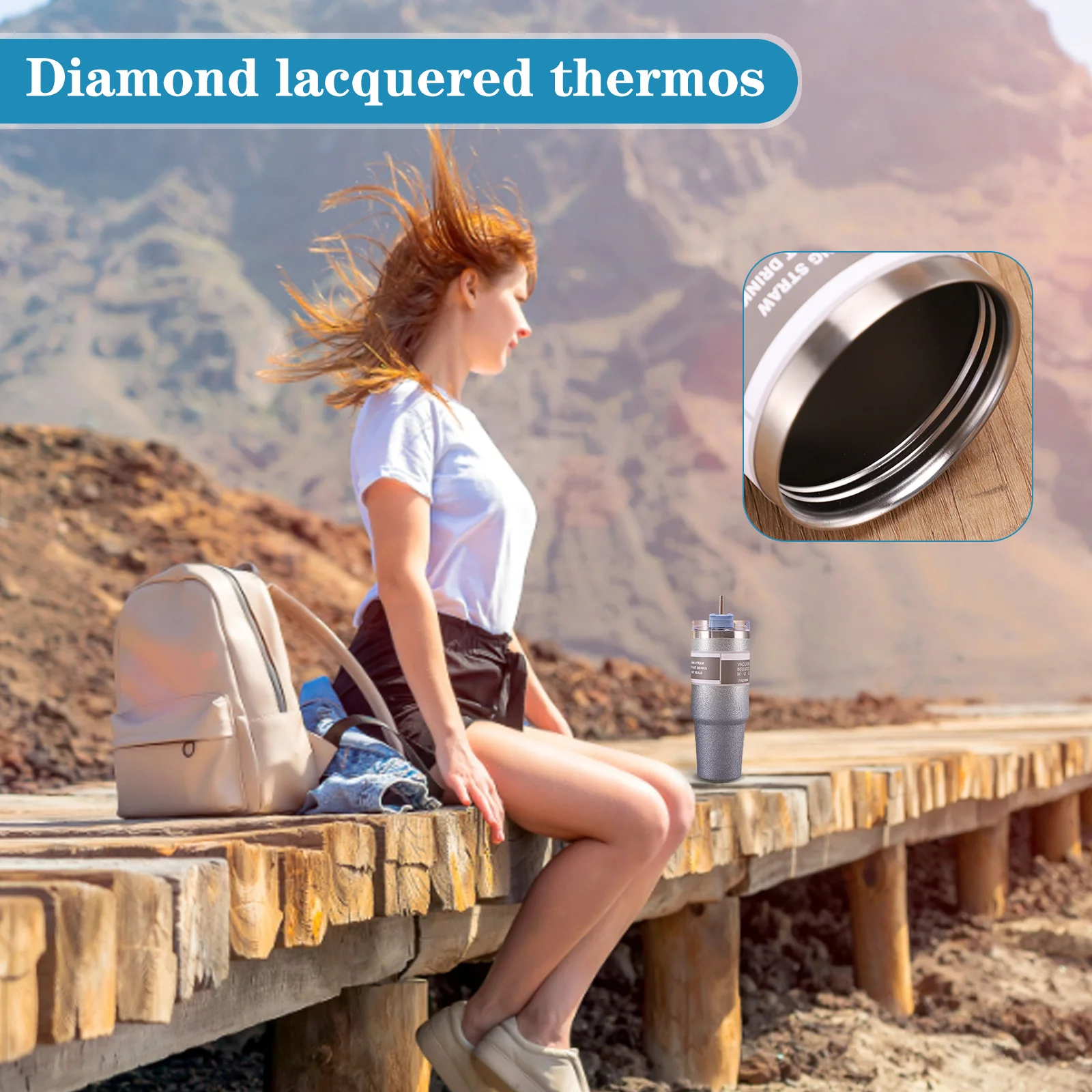 Straw Insulation Bottle Gradient Color Thermal Straw Water Bottles Sweat Free Straw Vacuum Insulated Mug Holiday Party Gifts